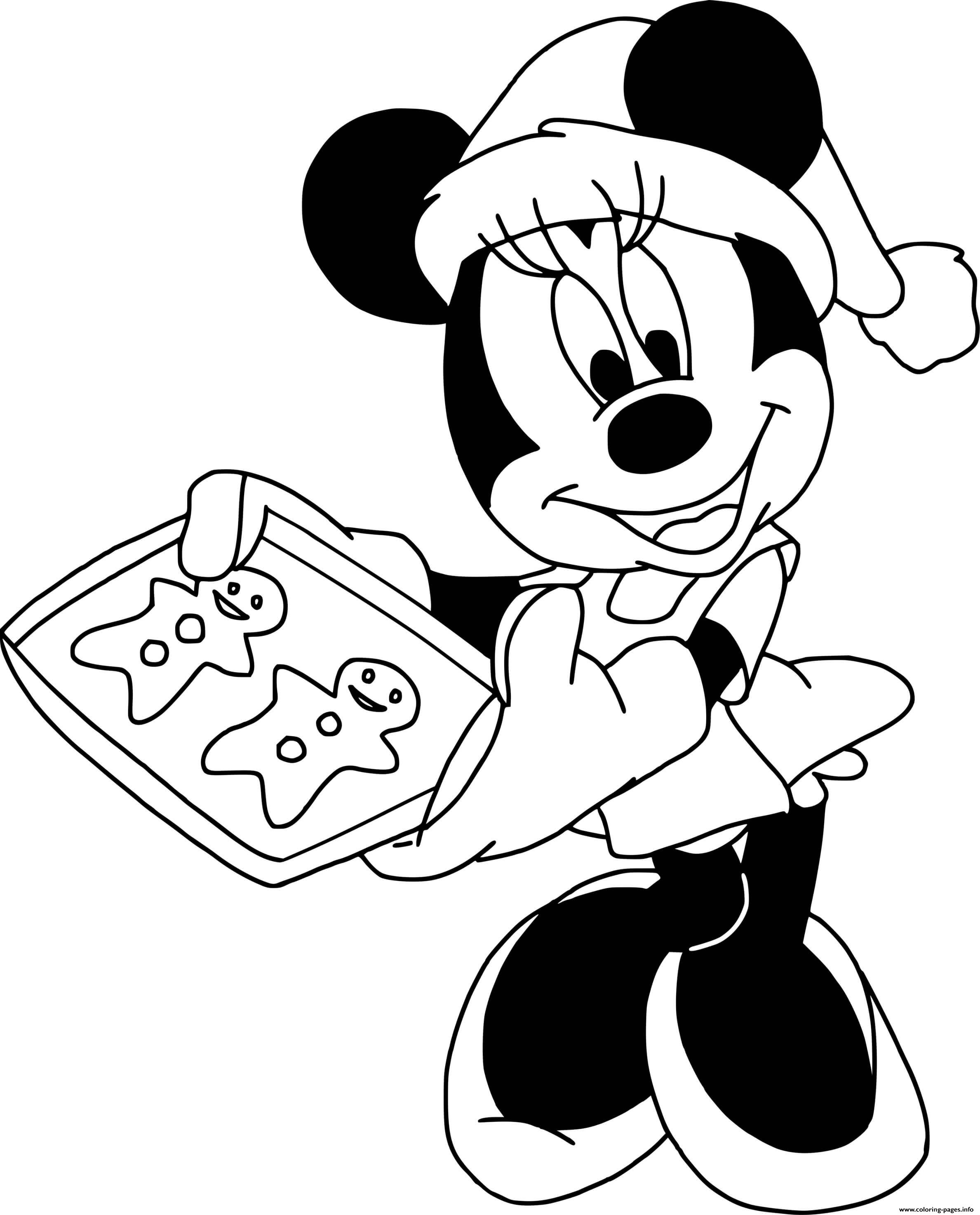 Minnie gingerbread coloring page printable