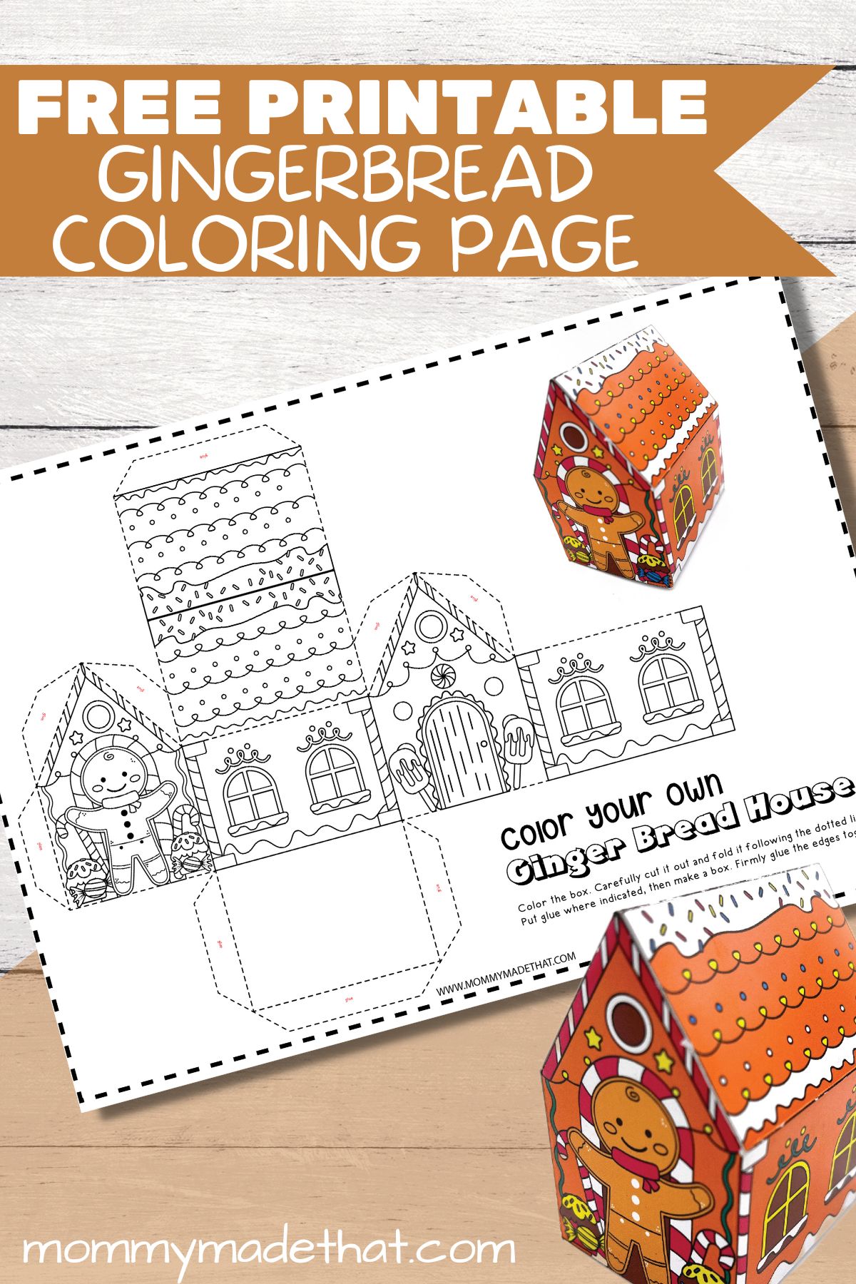 Gingerbread house coloring page build your own d house