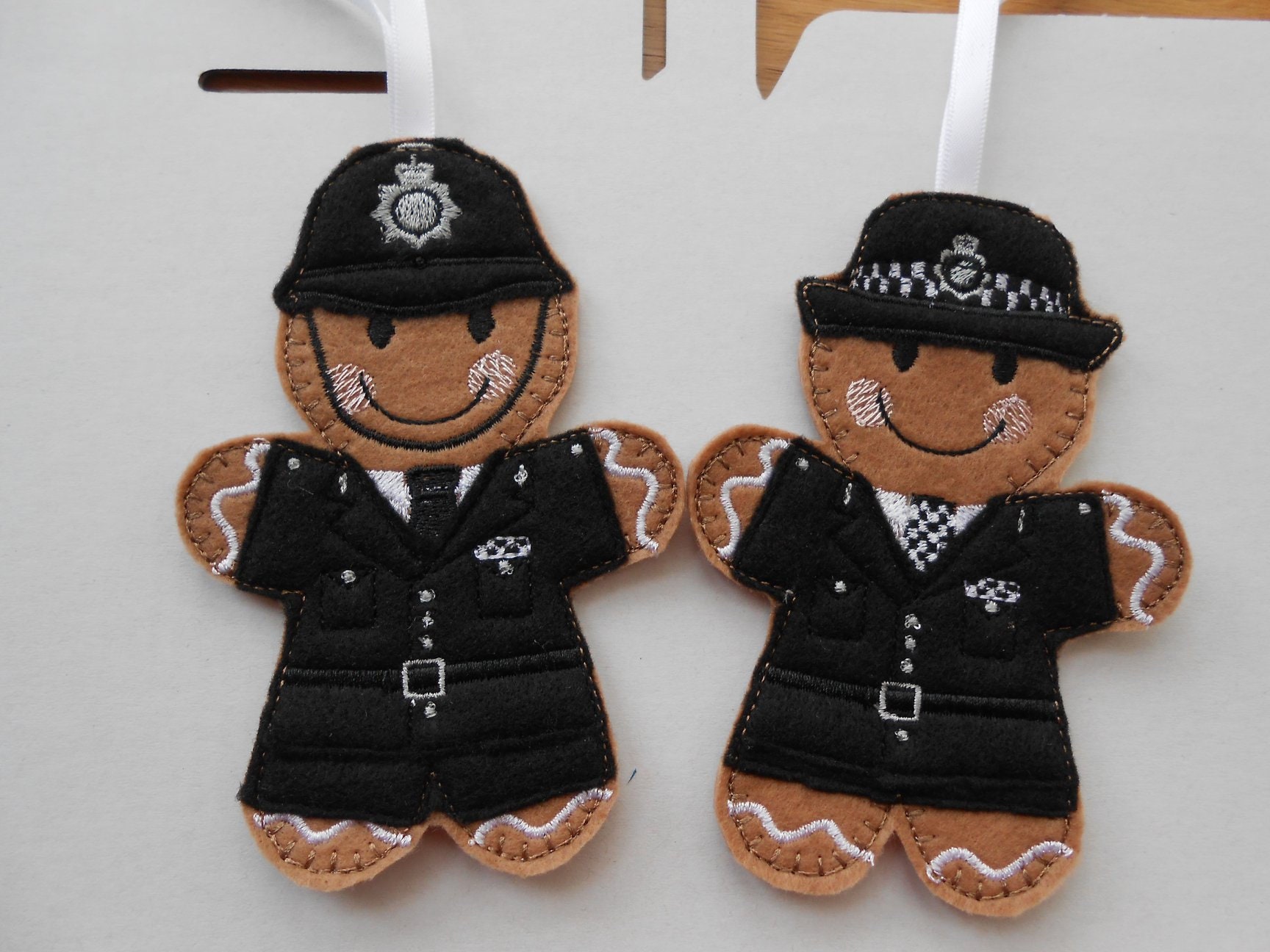 Felt gingerbread policeman gift police woman gift policeman retirement gifts gift for new job police officer gifts