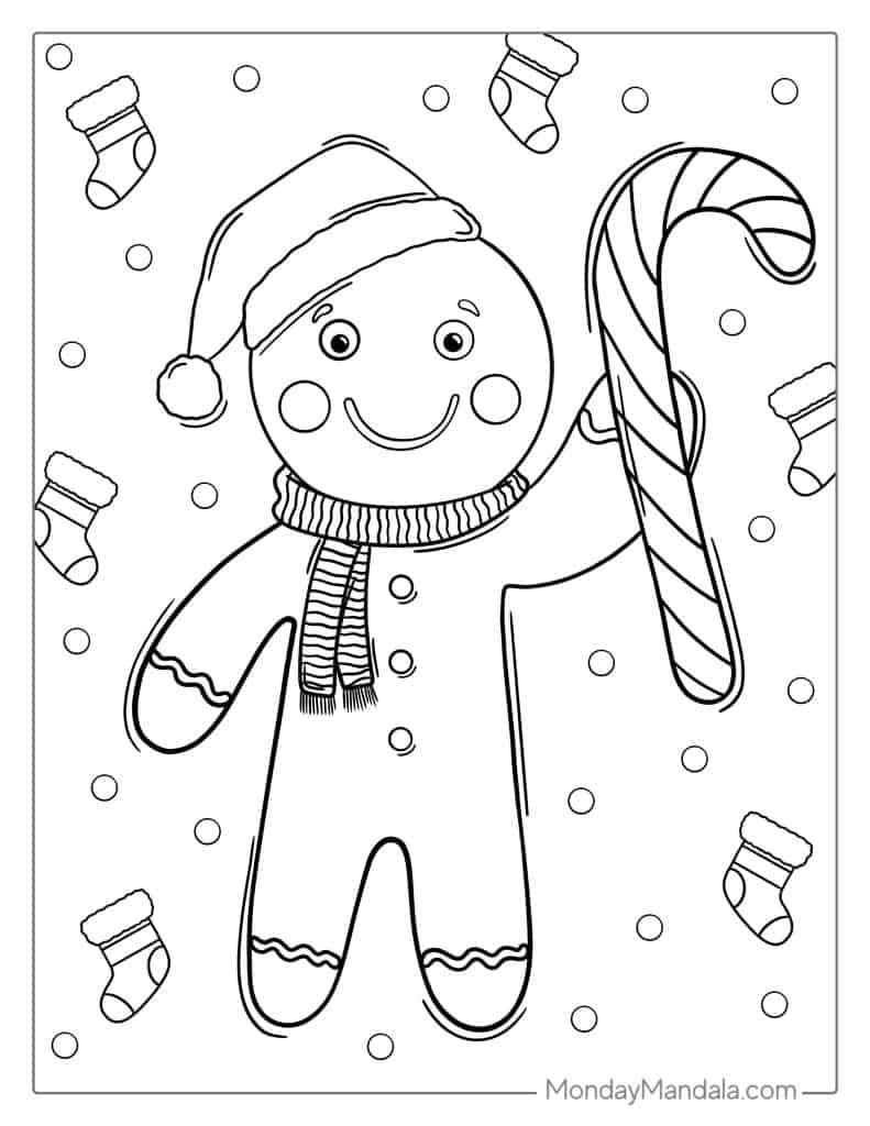 Gingerbread man coloring pages free pdf printables