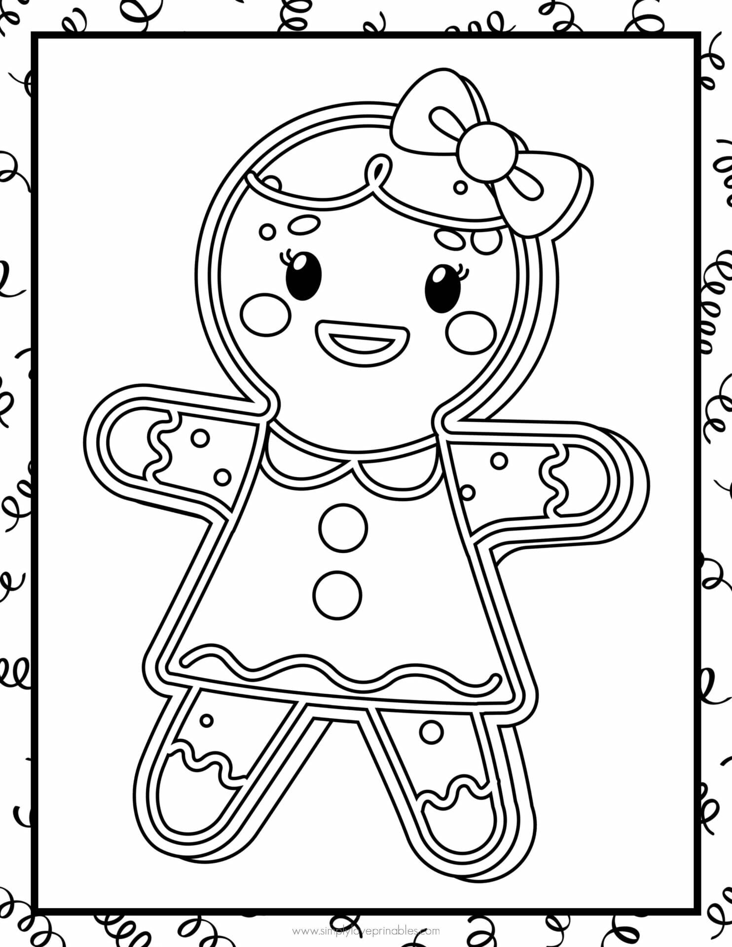 Free printable gingerbread coloring pages