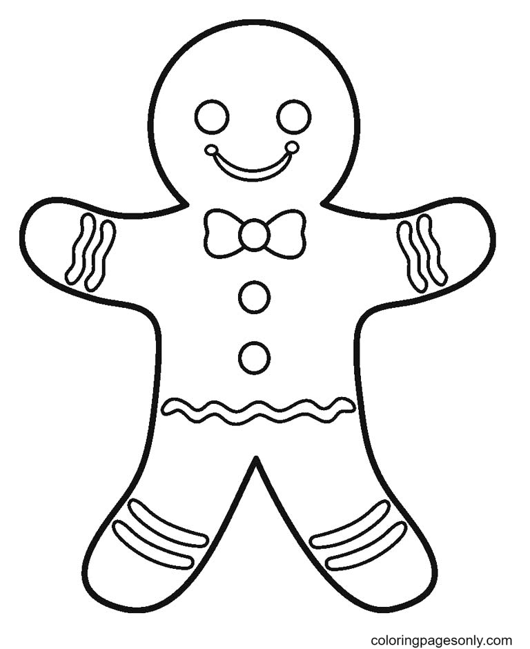 Gingerbread man coloring pages printable for free download