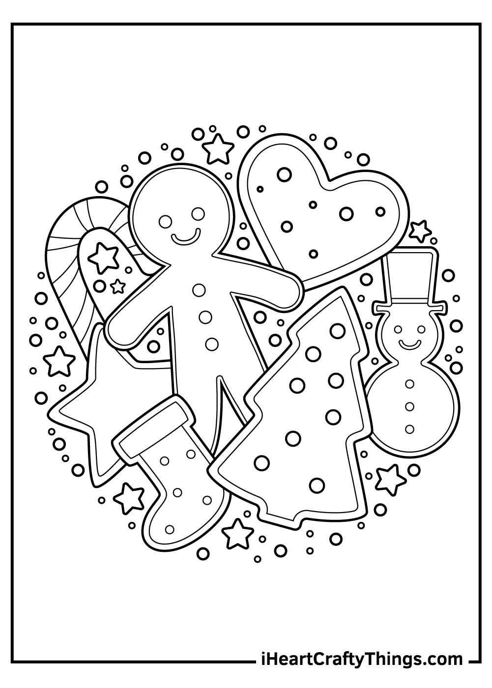 Christmas gingerbread coloring pages free printables