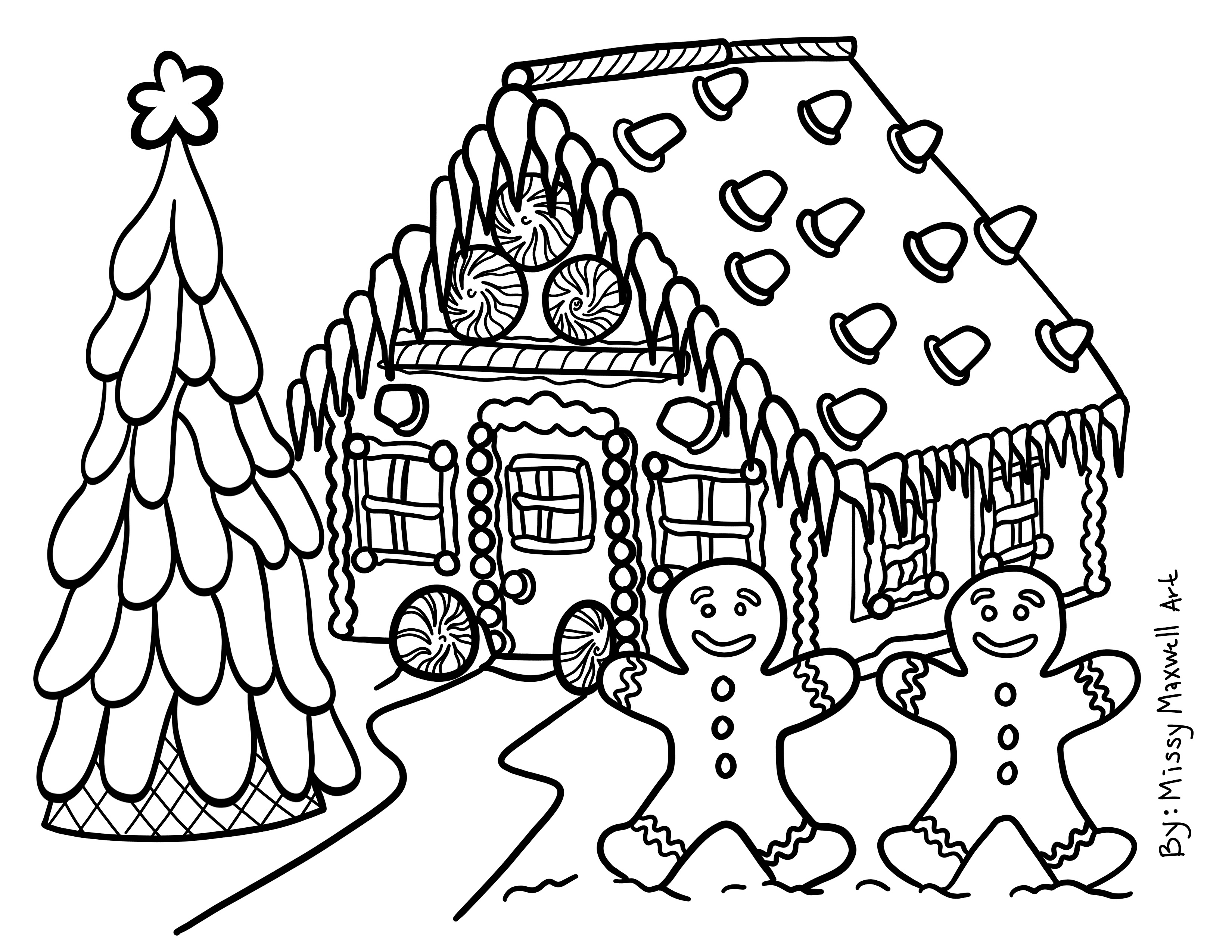 Missys gingerbread coloring page