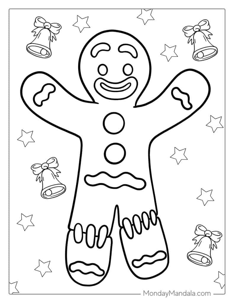 Gingerbread man coloring pages free pdf printables