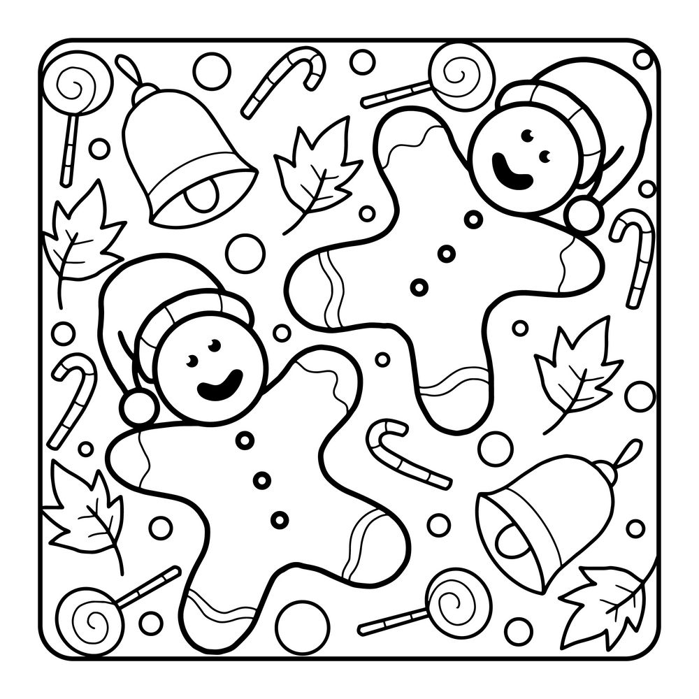 Gingerbread coloring pages