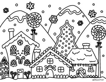 Gingerbread wonderland coloring page by adneys art room tpt