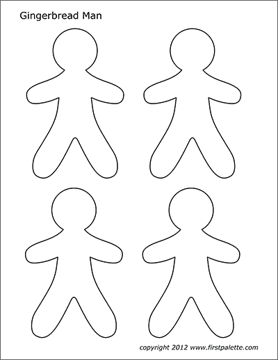 Gingerbread man free printable templates coloring pages