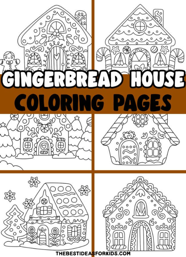 Gingerbread house coloring pages free printables