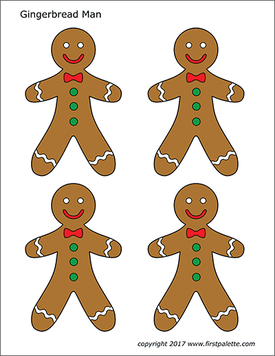 Gingerbread man free printable templates coloring pages