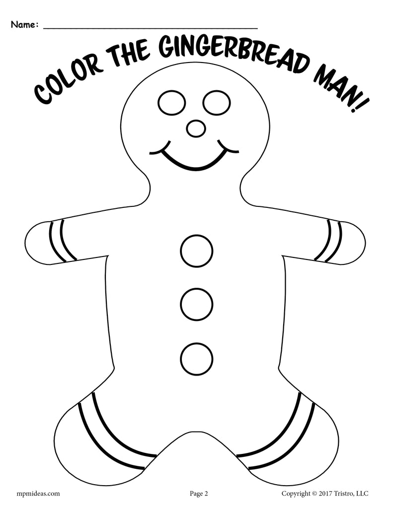 Printable gingerbread man activities â