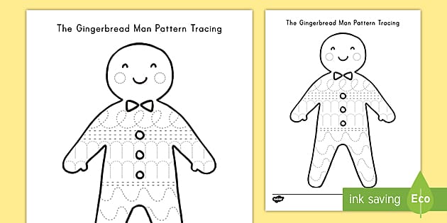 The gingerbread man pattern tracing activity teacher made