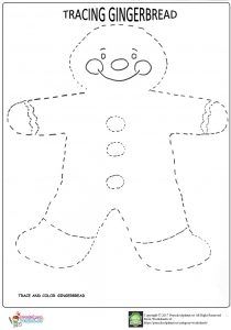Gingerbread trace worksheets christmas kindergarten preschool christmas christmas worksheets