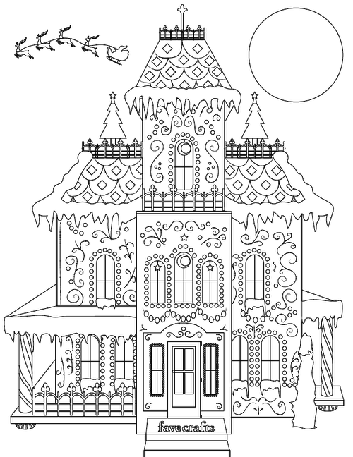 Breathtaking gingerbread house coloring page pdf