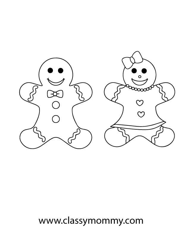 Free printable gingerbread coloring pages