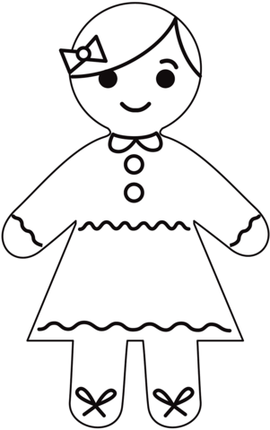 Gingerbread girl coloring page free printable coloring pages