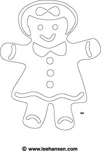 Gingerbread girl coloring page printable