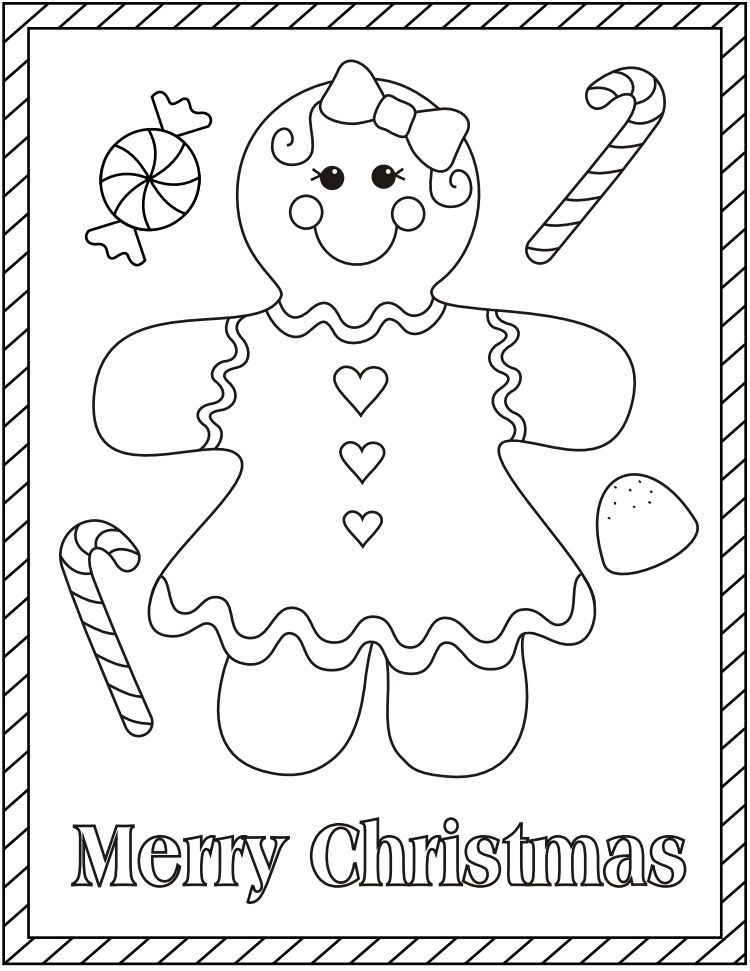 Gingerbread girl merry christmas coloring pages free christmas coloring pages christmas coloring sheets