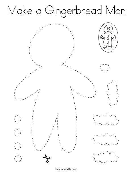 Make a gingerbread man coloring page