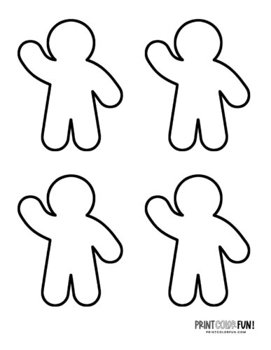 Gingerbread man coloring pages blank decorated printables for easy crafting learning fun at