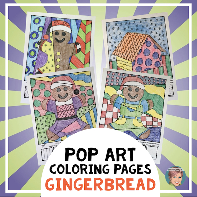 Gingerbread man activities pop art coloring sheets art with jenny k