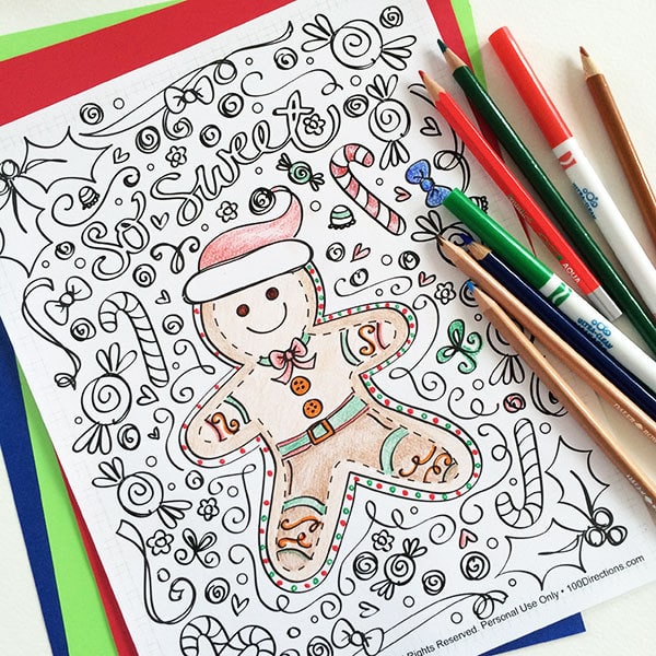 Gingerbread man coloring page