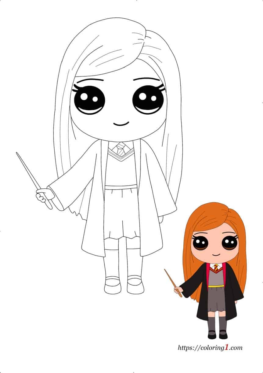 Harry potter ginny weasley coloring pages