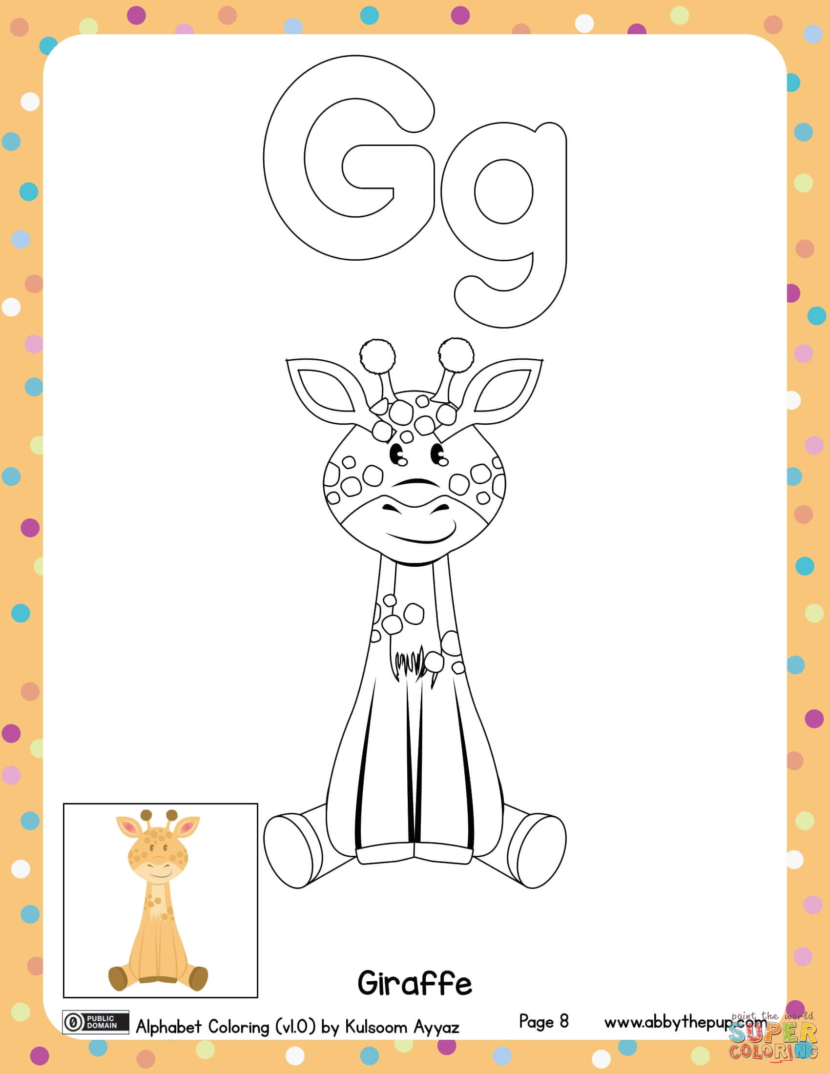 G is for giraffe coloring page free printable coloring pages