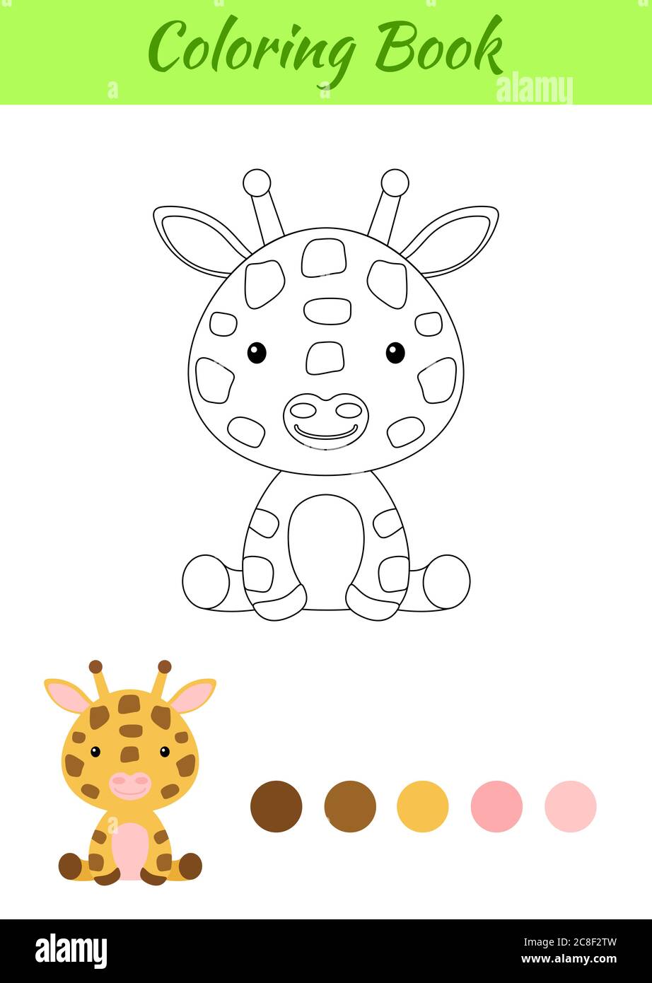 Baby giraffe coloring page hi