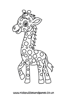 Giraffe cute louring page