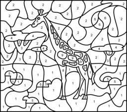 Colorful giraffe coloring page