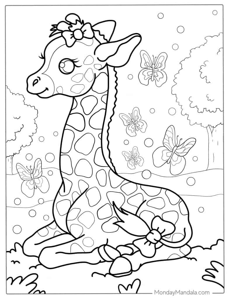 Giraffe coloring pages free pdf printables