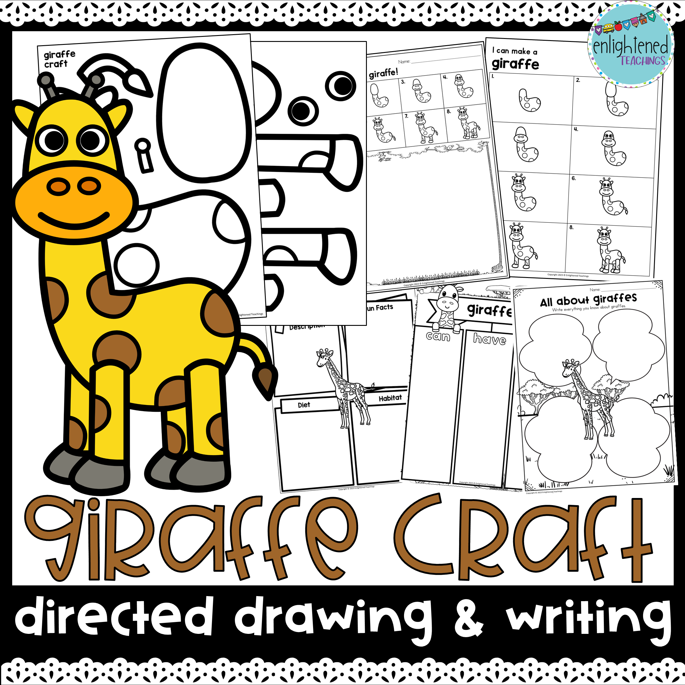 Giraffe craft zoo crafts zoo directed drawing build a giraffe made by teachers