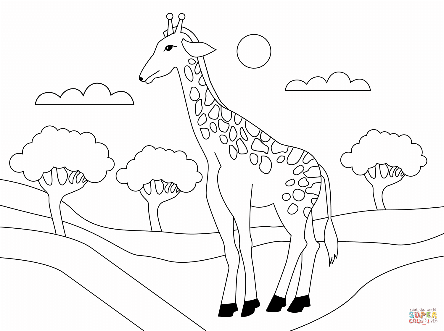 Giraffe coloring page free printable coloring pages