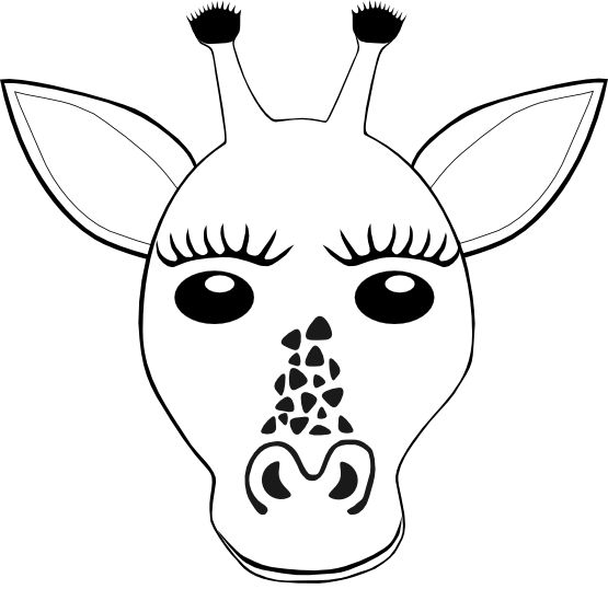 Free coloring book of giraffes giraffe face black white line art coloring book colouring coloringâ cartoon giraffe giraffe coloring pages cute giraffe drawing