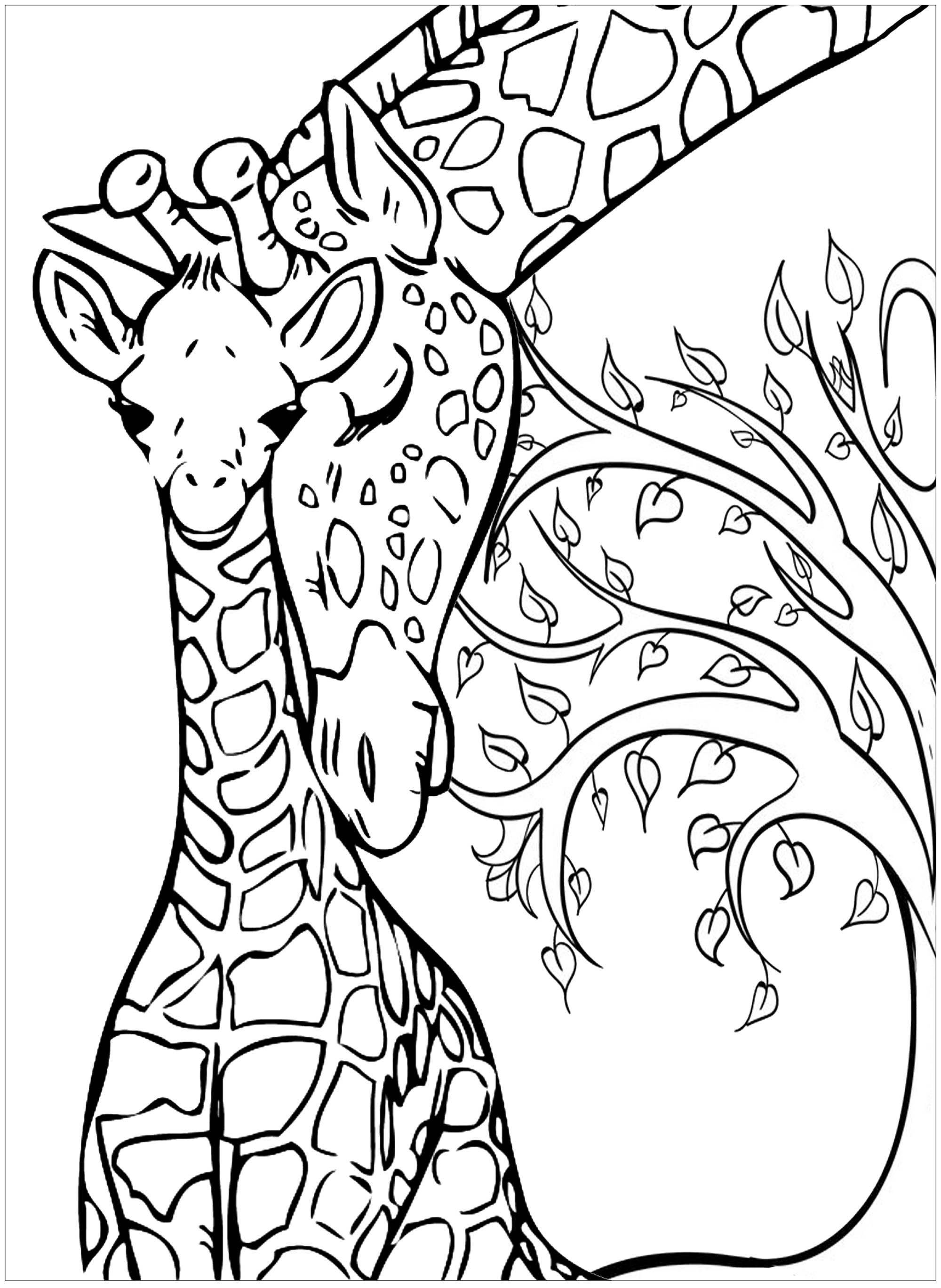 Coloring pages coloring giraffe printable