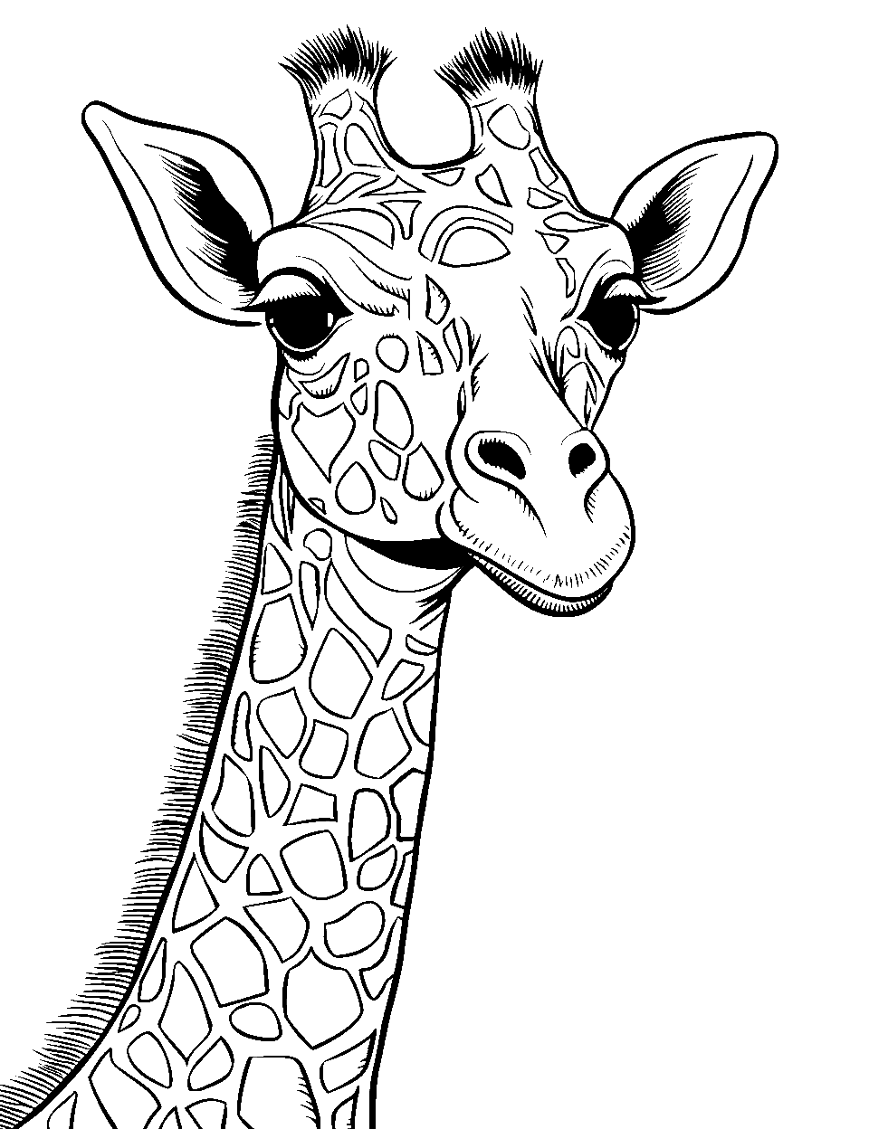 Giraffe coloring pages free printable sheets