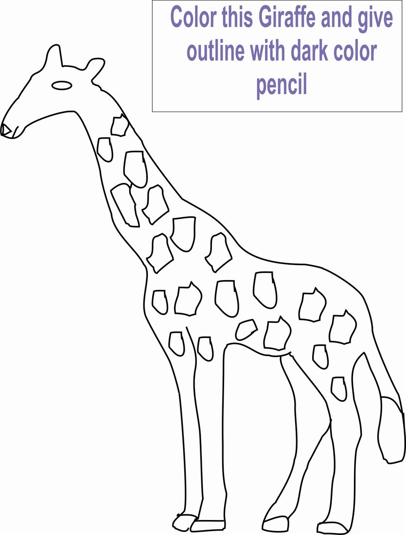 Giraffe coloring page printable for kids