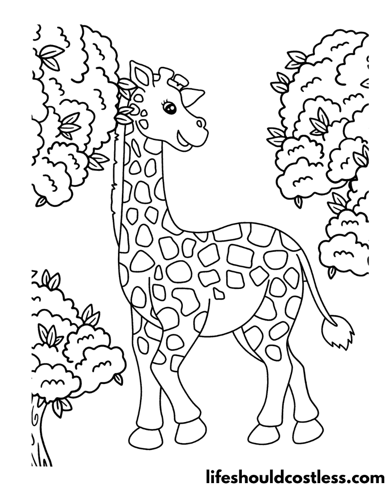 Giraffe coloring pages free printable pdf templates