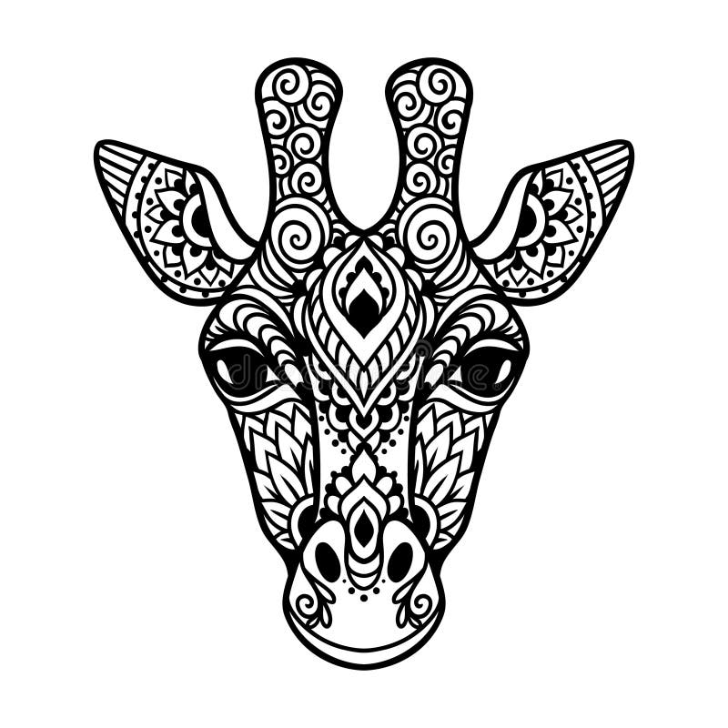 Giraffe coloring page adult stock illustrations â giraffe coloring page adult stock illustrations vectors clipart