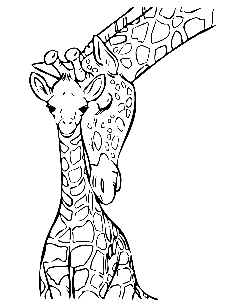 Free printable giraffe coloring pages for kids