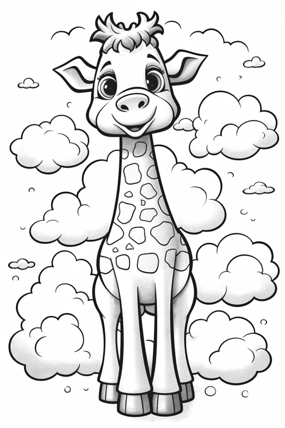 Giraffe coloring pages hue therapy