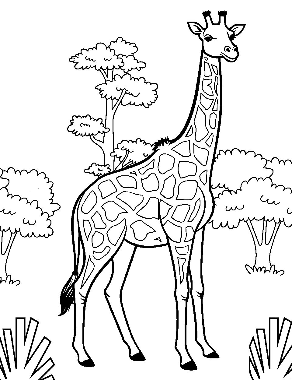 Giraffe coloring pages free printable sheets