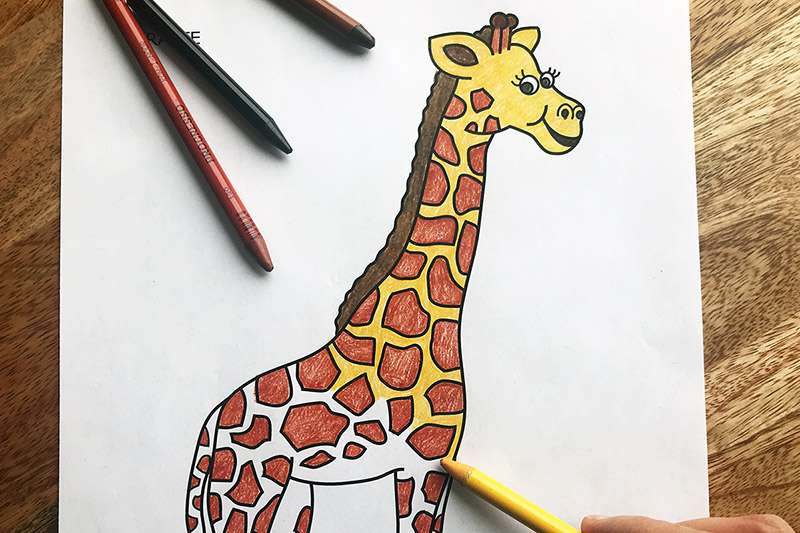 Giraffe free printable templates coloring pages