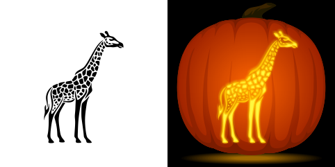 Free giraffe pumpkin stencil