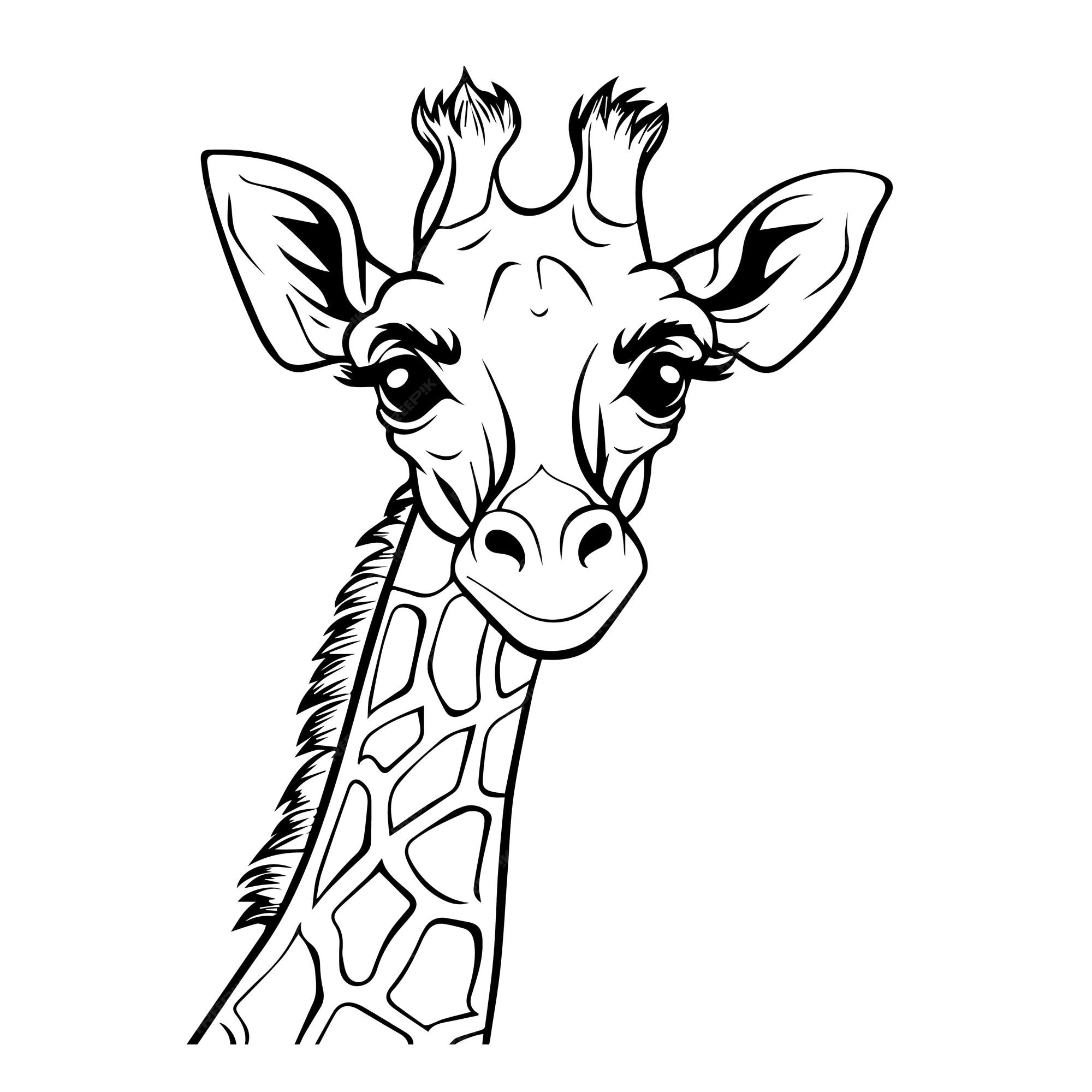 Premium vector a vector giraffe kids coloring page blank printable design to fill in colour