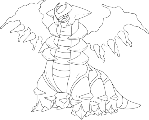 Giratina in altered form coloring page free printable coloring pages