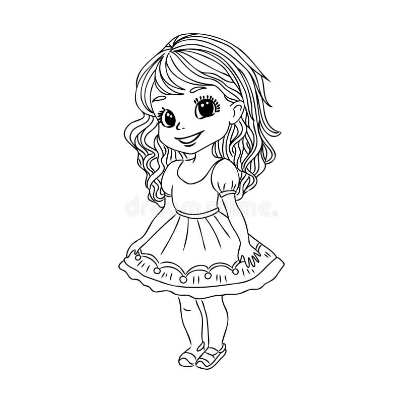 Girl coloring pages stock illustrations â girl coloring pages stock illustrations vectors clipart