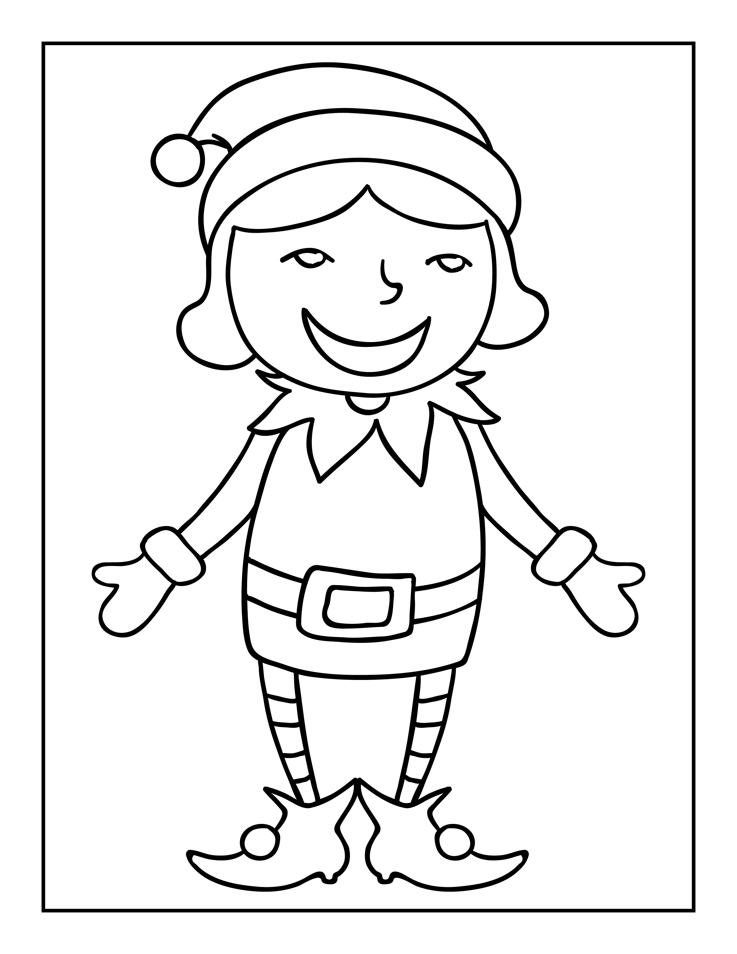 Elf coloring pages free christmas elves coloring pages