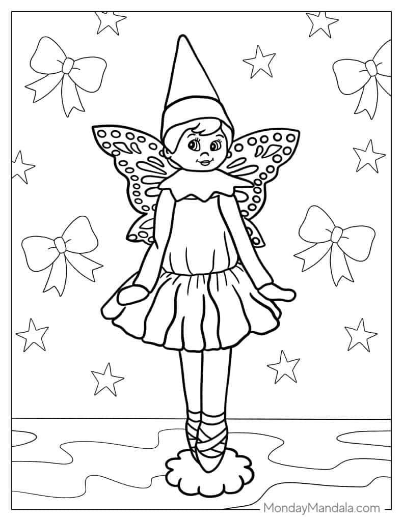 Elf on the shelf coloring pages free pdf printables